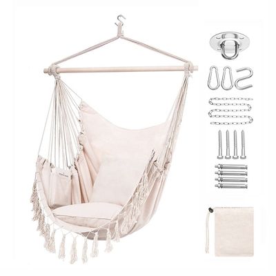 Harga yang bagus Hanging Chair Garden Outdoor Hammock Camping With Wooden Hammock Chair Boho Hammock on line