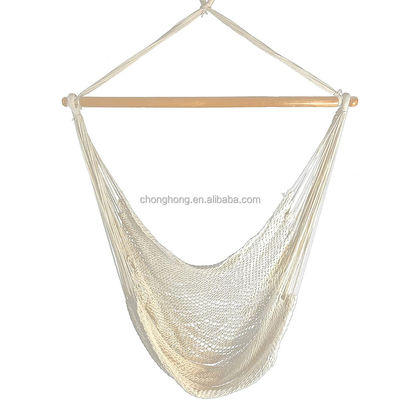 Harga yang bagus Outdoor Indoor White Rope Hammock Chair dengan Stand on line