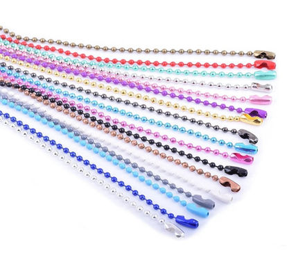 Harga yang bagus Customized Color Plated Steel Keychain , Bead Ball Dogtag Chain on line