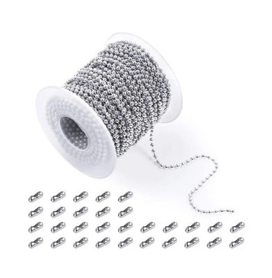 Harga yang bagus 4.5mm Polished 304 Stainless Steel Ball Chain untuk Tirai Jendela dan Dekorasi on line