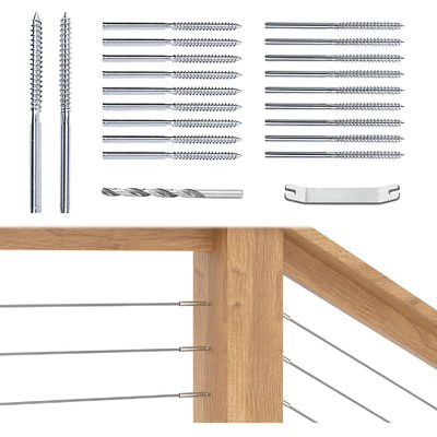 Harga yang bagus Sekrup Lag Swage Kiri & Kanan Baja Tahan Karat T316 untuk Perangkat Keras Pagar Kabel 3/16 inci on line