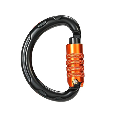 Harga yang bagus Grosir 20kN Outdoor Carabiner Clip Logo dan Warna Disesuaikan Aluminium Rock Round Shape Auto-Lock Carabiner on line