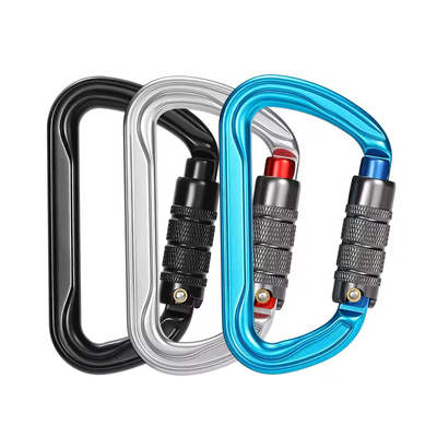 Harga yang bagus Auto Locking Carabiner Clip D Shape Heavy Duty 7075 Rust Proof Aluminium Carabiner untuk Hammock, Hiking, Dog Leash on line