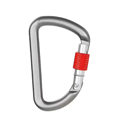 Harga yang bagus D-Shaped Climbing Aluminum Carabiner 6kN D Ring Key Rings Clips Locking Carabiner for Camping on line