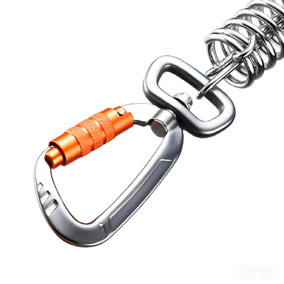 Harga yang bagus Auto Locking Carabiner Clips 4kN dengan Swivel Clamp untuk tali anjing, gantungan kunci, ransel on line