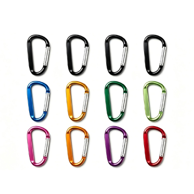 Harga yang bagus Custom Logo 12mm Bentuk D Taktis Snap Carabiner Hook Spring Snap Hook untuk Tas/Buckle on line