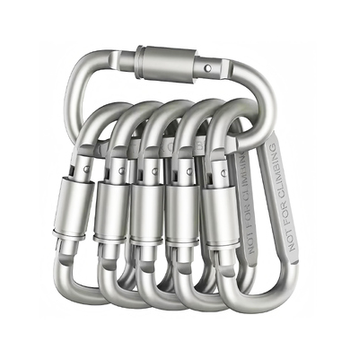 Harga yang bagus Klip Carabiner Pengait Snap Bentuk D Ukir Laser Kustom Aluminium untuk Aksesori Outdoor on line