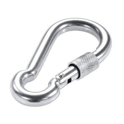 Harga yang bagus 304 stainless steel carabiner DIN5299 Spring Snap Hook dengan mata dan sekrup on line