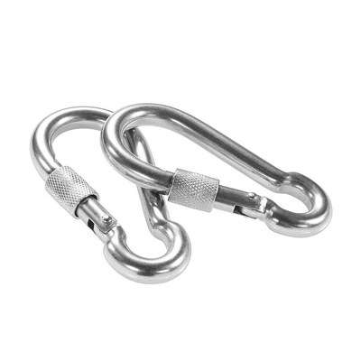 Harga yang bagus 316 Stainless Steel Screw Lock Carabiner Hooks Heavy Duty Carabiner Spring Snap Hook dengan Screw Lock on line