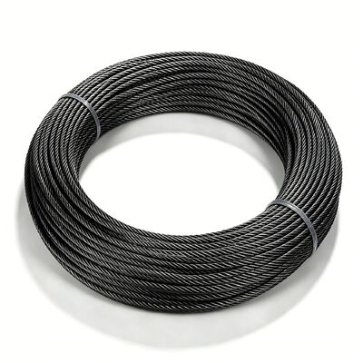 Harga yang bagus Tali Baja Tahan Karat Oksida Hitam T316 Ukuran 1/8 Inci 7x7 Kabel Pesawat 100 kaki untuk Proyek DIY Kawat Teralis Luar Ruangan on line