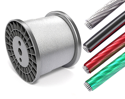 Harga yang bagus 7x7/7x19 Konstruksi Hijau PVC Lapisan Steel Wire Rope dengan 5/32 