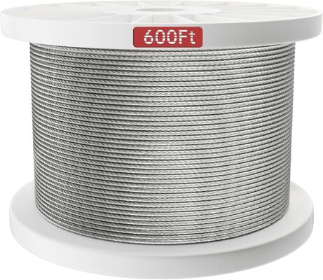 Harga yang bagus Kabel Pesawat Galvanized 500ft Plastik Reels 7x19 Wire Rope Galvanized Steel Cable Ropes untuk Konstruksi on line