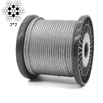 Harga yang bagus T316 Kawat Baja Tahan Karat 7x7 Untaian 500FT Kabel Pagar Dek Kawat SS dengan Pemotong on line
